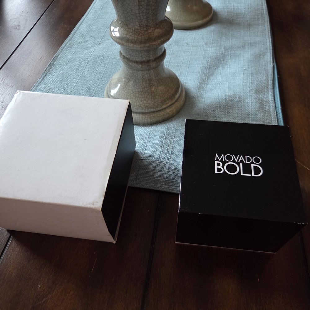 Movado Bold Black and White Boxes